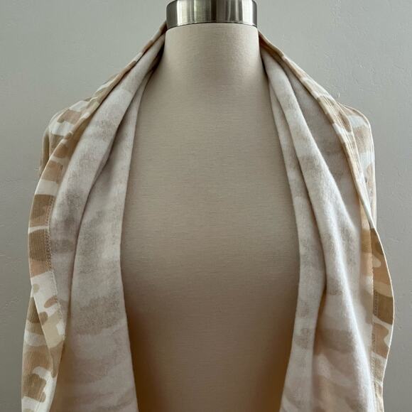 Lucky Brand Cardigan Women's Small Tan Long Sleeve Fleece Open Front Camo NWT - Picture 6 of 10